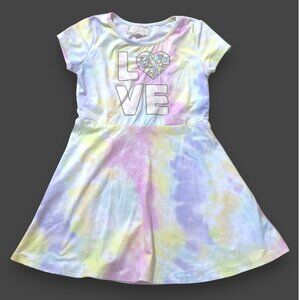 BTWEEN Girls’ Sz 5  Tie-Dye Sequined Twirl Dress - SUPER SOFT